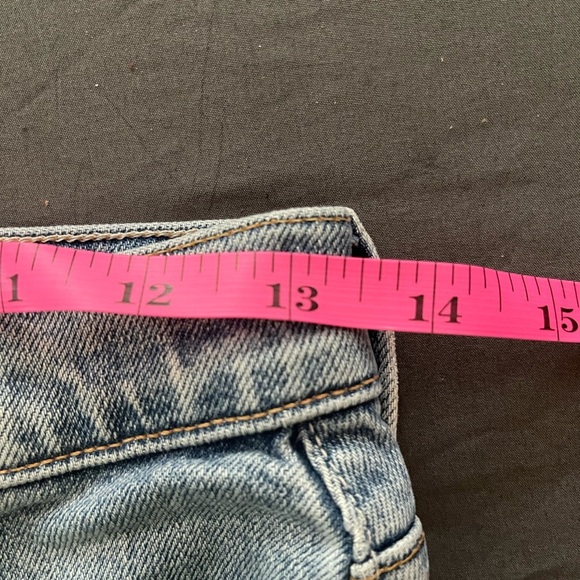 MOTHER Light Blue Tomcat Denim Frayed Skirt 24 - Picture 7 of 7